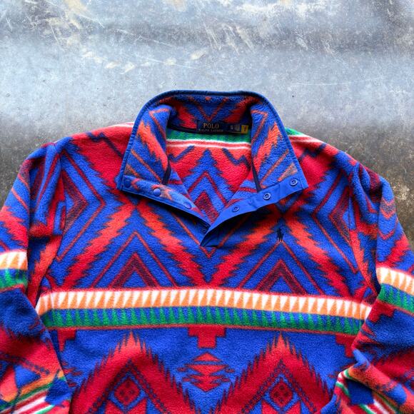 Beautiful Aztec Polo Ralph Lauren Sherpa Fleece - Picture 3 of 8